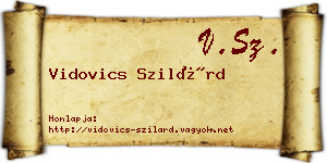 Vidovics Szilárd névjegykártya