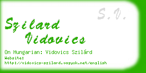 szilard vidovics business card
