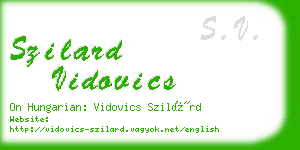 szilard vidovics business card